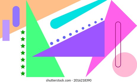 ABSTRACT GEOMETRIC BACKGROUND FLAT COLOR DESIGN VECTOR TEMPLATE FOR WALLPAPER COVER DESIGN 