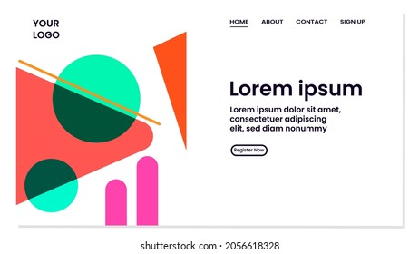 ABSTRACT GEOMETRIC BACKGROUND FLAT COLOR DESIGN VECTOR TEMPLATE FOR WALLPAPER, COVER DESIGN, HOMEPAGE DESIGN