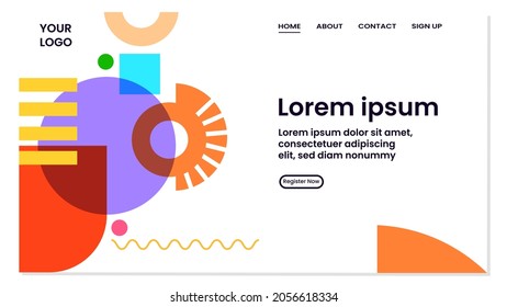 ABSTRACT GEOMETRIC BACKGROUND FLAT COLOR DESIGN VECTOR TEMPLATE FOR WALLPAPER, COVER DESIGN, HOMEPAGE DESIGN