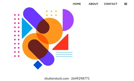 ABSTRACT GEOMETRIC BACKGROUND FLAT COLOR DESIGN TEMPLATE VECTOR FOR WALLPAPER, COVER DESIGN, HOMEPAGE DESIGN