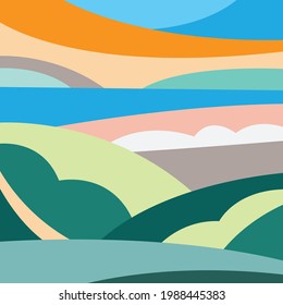 abstract geometric background of flat images for fabric patterns, print paintings, card designs, posters. Cubism painting. pastel colors.