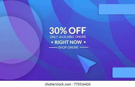  Abstract geometric background with floral shapes.Modern template for social media banner. Contemporary material design with realistic shadow over flat gradient background.