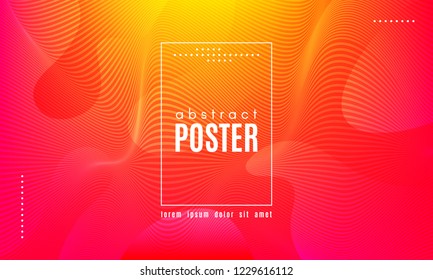 Abstract Geometric Background  Fluid Shapes Composition  Wave Liquid and Distorted Lines  Striped Geometric Poster in Red  Yellow   Orange Colors Design  Landing Page Concept and Vibrant Gradient 