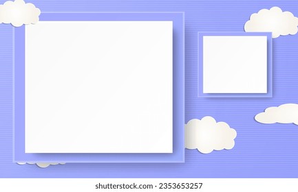 abstract geometric background frame photo, with cloud element