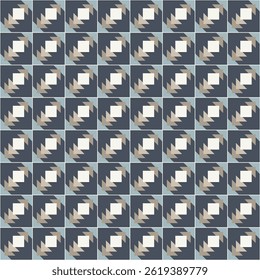 Abstract geometric background, geometry shapes. Seamless repeating vector pattern, brown and blue colors.