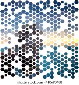 Abstract geometric background with gifferent hexagons
