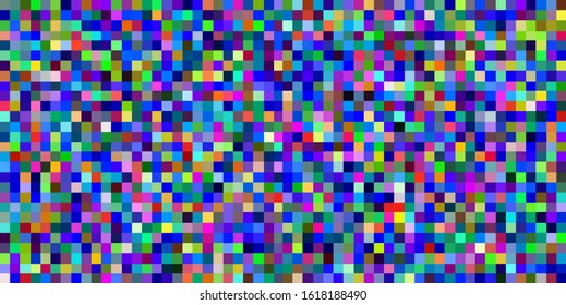 Abstract geometric background with glitch art VHS effect of pixel sorting. Mosaic of random colorful pixels like in 8bit video game.