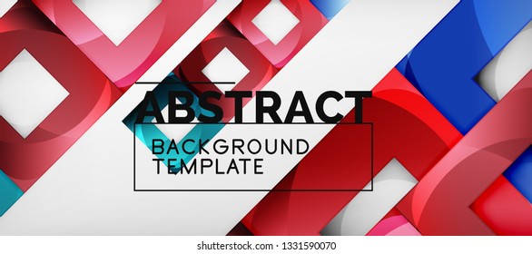 Fondo geométrico abstracto. Composición de formas cuadradas brillantes sobre una plantilla de estilo gris y minimalista con espacio de copia. Diseño de vectores