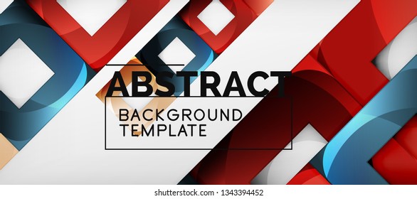 Fondo geométrico abstracto. Composición de formas cuadradas brillantes sobre una plantilla de estilo gris y minimalista con espacio de copia. Diseño de vectores