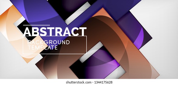 Abstrakter geometrischer Hintergrund. Glossy quadratische Formen Komposition auf grauem, minimalistischem Stil mit Kopienraum. Vektordesign