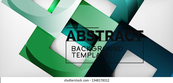 Fondo geométrico abstracto. Composición de formas cuadradas brillantes sobre una plantilla de estilo gris y minimalista con espacio de copia. Diseño de vectores