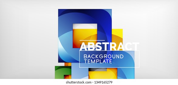 Resumo geométrico. Composição de formas quadradas brilhantes em cinza, modelo de estilo minimalista com copyspace. Design vetorial