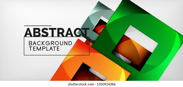 Resumo geométrico. Composição de formas quadradas brilhantes em cinza, modelo de estilo minimalista com copyspace. Design vetorial
