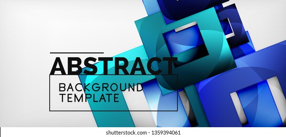 Resumo geométrico. Composição de formas quadradas brilhantes em cinza, modelo de estilo minimalista com copyspace. Design vetorial