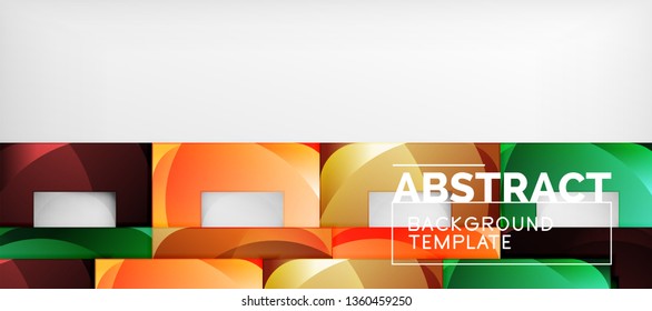 Fondo geométrico abstracto. Composición de formas cuadradas brillantes sobre una plantilla de estilo gris y minimalista con espacio de copia. Diseño de vectores