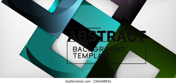 Fondo geométrico abstracto. Composición de formas cuadradas brillantes sobre una plantilla de estilo gris y minimalista con espacio de copia. Diseño de vectores