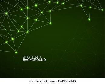 Abstract geometric background with glowing connecting dots and lines. Modern technology concept. Polygonal structure