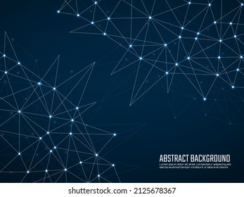 Abstract geometric background with glowing connecting dots and lines. Modern technology concept. Polygonal structure