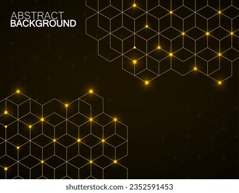 Resumen del fondo geométrico con cubos brillantes. Concepto geométrico con líneas y puntos de neón