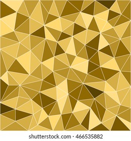 Abstract geometric background. Gold colored angular low poly background for use in design. Triangle polygonal abstract cover. 