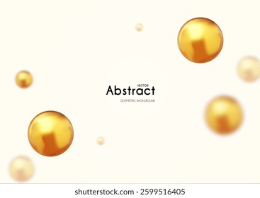 Abstract geometric background with gold spheres isolated on white