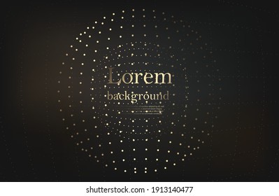 abstract geometric background.  golden ball made of dots.  Vector illustration
