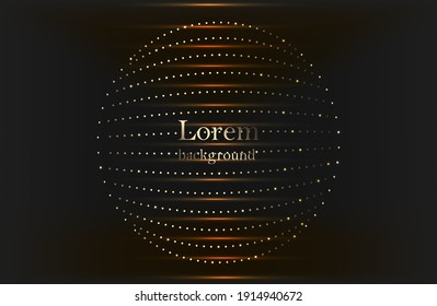 abstract geometric background.  golden ball made of dots.  Vector illustration