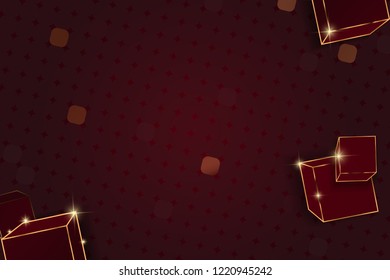 Abstract geometric background with golden lines and shadows