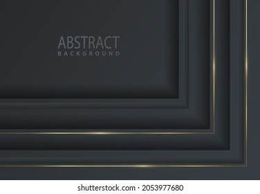 Abstract geometric background with golden lines. The corner of the frame. Modern cover design.