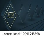 Abstract geometric background with golden shapes. Modern cover design.
