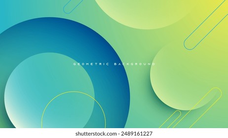 Abstract geometric background gradient circles shape composition design vector