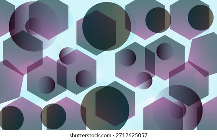 Fondo Geométrico Abstractas Con Círculos De Gradiente Y Hexagones En Tonos Pastel Suaves