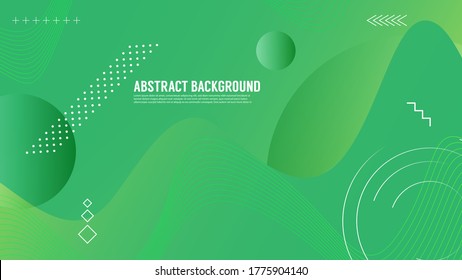 Abstract geometric background with gradient green color