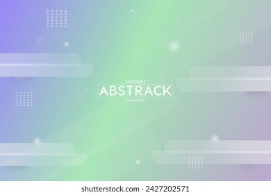 Abstract Geometric Background with Gradient. Green, light purple, and dark purple are modern abstract backgrounds. Modern Abstract Background with 3-color Gradient