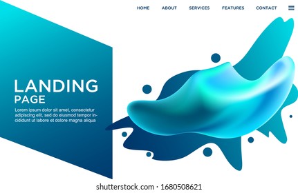 ABSTRACT GEOMETRIC BACKGROUND GRADIENT LIQUID COLOR DESIGN VECTOR TEMPLATE FOR WALLPAPER, COVER DESIGN, HOMEPAGE DESIGN