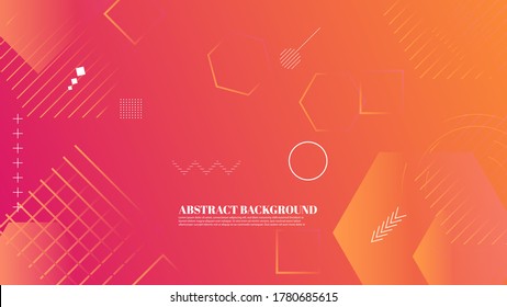 Abstract geometric background with gradient orange color
