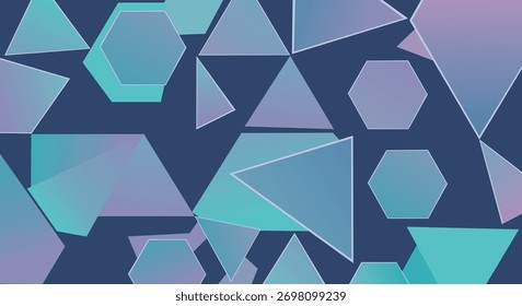 Abstract Geometric Background with Gradient Polygon Shapes