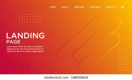 ABSTRACT GEOMETRIC BACKGROUND GRADIENT RED ORANGE COLOR DESIGN VECTOR TEMPLATE FOR WALLPAPER, COVER DESIGN, HOMEPAGE DESIGN