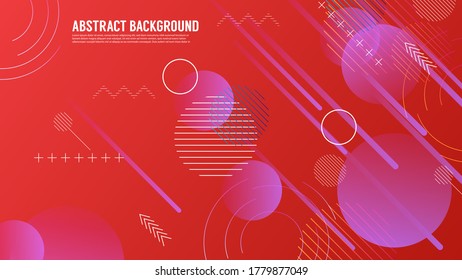 Abstract geometric background with gradient red color