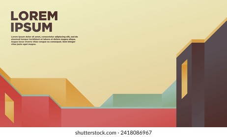 Abstract geometric background. Gradient representation of architecture.