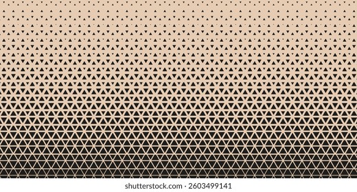 Abstract geometric background with a gradient triangular pattern in beige and black, creating a modern and stylish design.