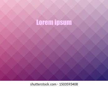 Abstract geometric background in gradient. Vector square 3d mesh. Contemporary background. Futuristic polygonal shape. Wallpaper for poster, banner, website.