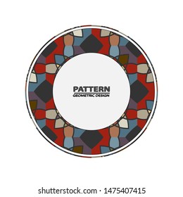  Abstract geometric background. Graphic illustration Circle ornament. Round frame, rosette. Native american (indian) round pattern, vector.