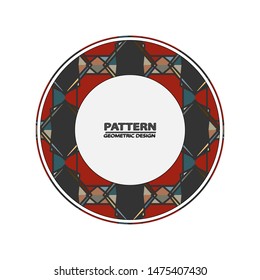  Abstract geometric background. Graphic illustration Circle ornament. Round frame, rosette. Native american (indian) round pattern, vector.
