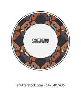  Abstract geometric background. Graphic illustration Circle ornament. Round frame, rosette. Native american (indian) round pattern, vector.