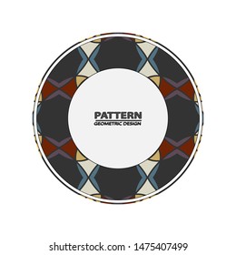  Abstract geometric background. Graphic illustration Circle ornament. Round frame, rosette. Native american (indian) round pattern, vector.