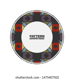  Abstract geometric background. Graphic illustration Circle ornament. Round frame, rosette. Native american (indian) round pattern, vector.