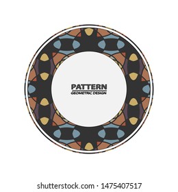  Abstract geometric background. Graphic illustration Circle ornament. Round frame, rosette. Native american (indian) round pattern, vector.