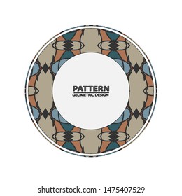  Abstract geometric background. Graphic illustration Circle ornament. Round frame, rosette. Native american (indian) round pattern, vector.