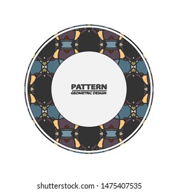 Abstract geometric background. Graphic illustration Circle ornament. Round frame, rosette. Native american (indian) round pattern, vector.